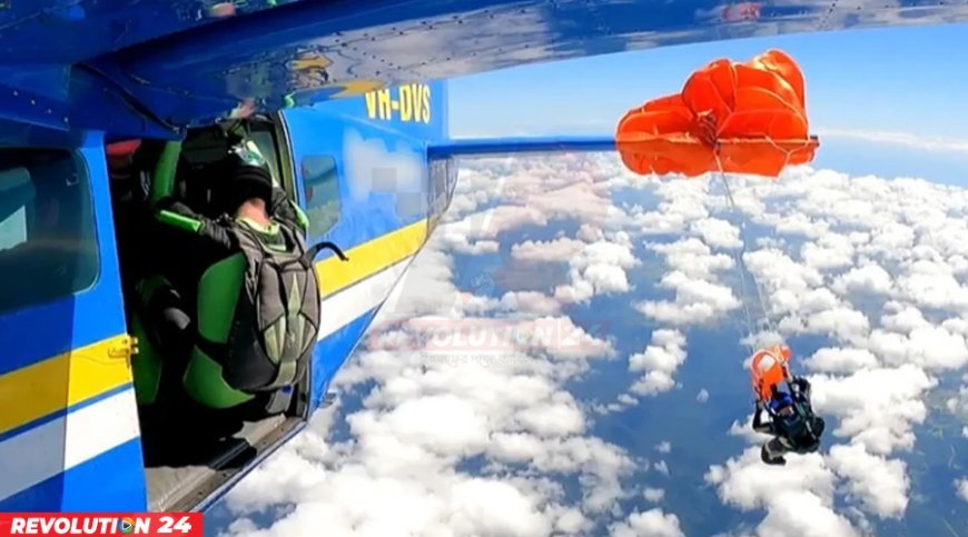 ১৫ হাজার ফুট ওপরে স্কাইডাইভারের প্যারাসুট আটকালো বিমানের ডানায়