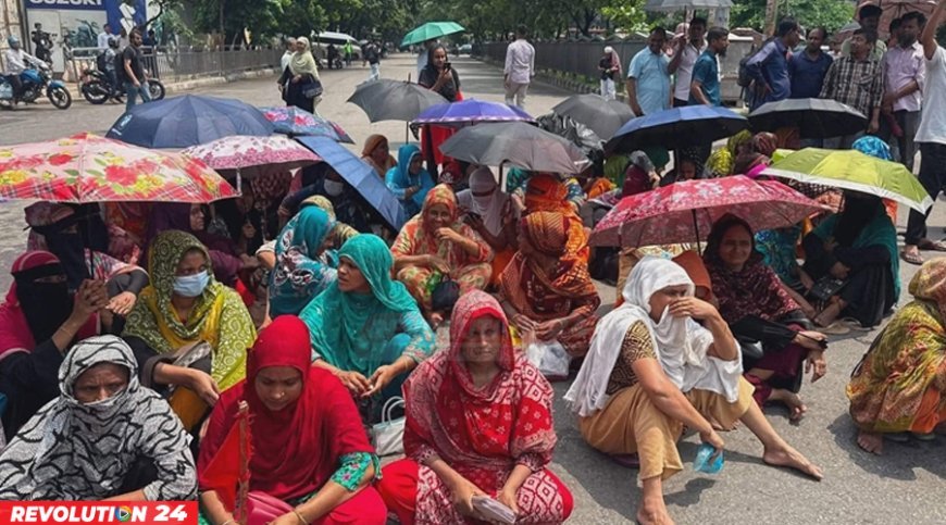 মহাখালী-তেজগাঁও সড়কে গার্মেন্টস শ্রমিকদের অবরোধ