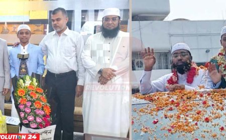 বিশ্ব কোরআন প্রতিযোগিতায় প্রথম  দেশে ফিরলেন হাফেজ হীরা